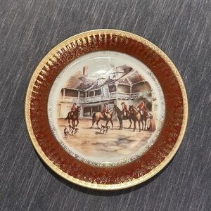Porcelana TSUJI Argentina Decorative Plate Sobre Las Riveras Del Sena Gold Trim